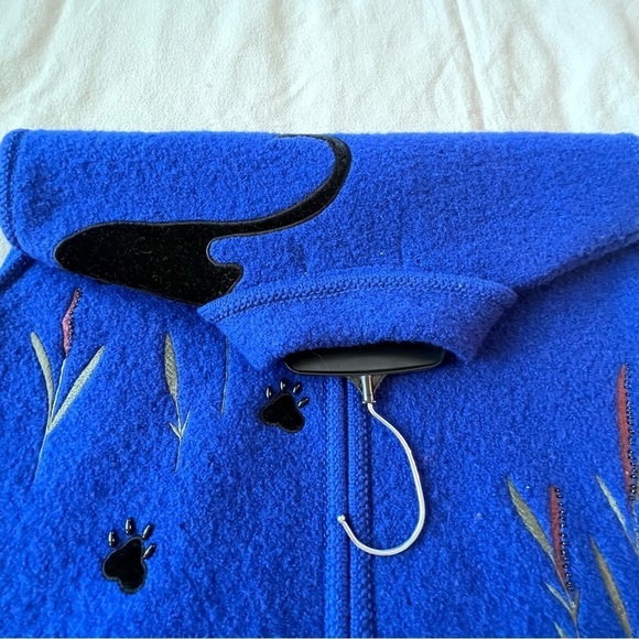 Lisa International Vintage Black Panther Blue Vest 100% Boiled Wool Size XLarge - Picture 11 of 15